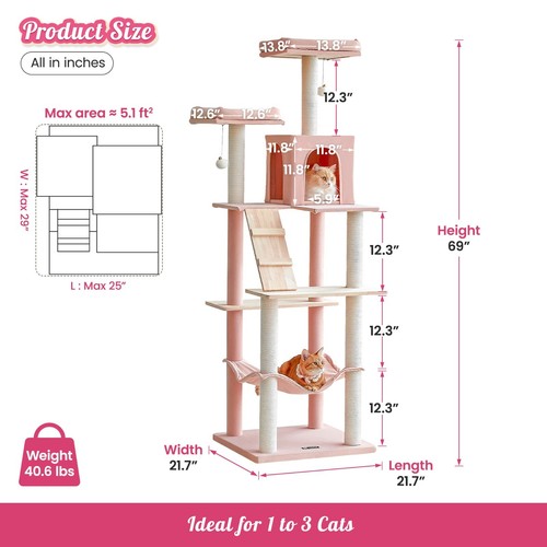 Multi-size Extra Large Cat Tree Cat Tower Condo Activity Center Kitty Supplies - Picture 10 of 67