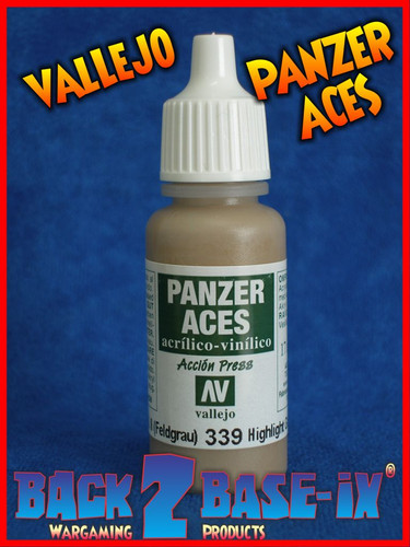 Vallejo Panzer Aces Highlight German II Feldgrau 339 Acrylic Paint 17ml Bottle