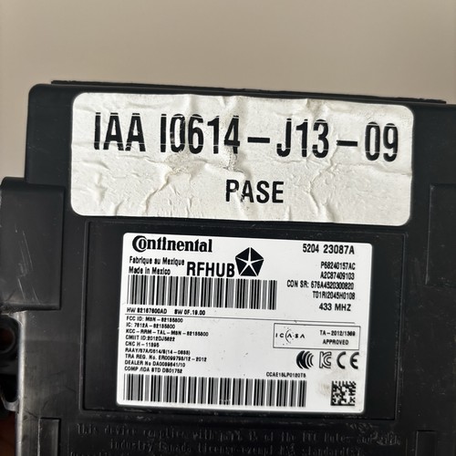 RFHUB Module P68240157AC OEM Keyless Entry Start Chrysler Dodge Jeep RAM 433MHz - Picture 2 of 5