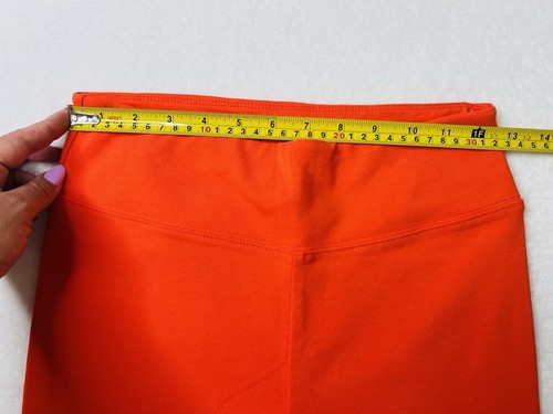 J Crew Womens Athletic Wear Sporty Workout Orange Cropped Cotton Leggings Sz S - Picture 8 of 8