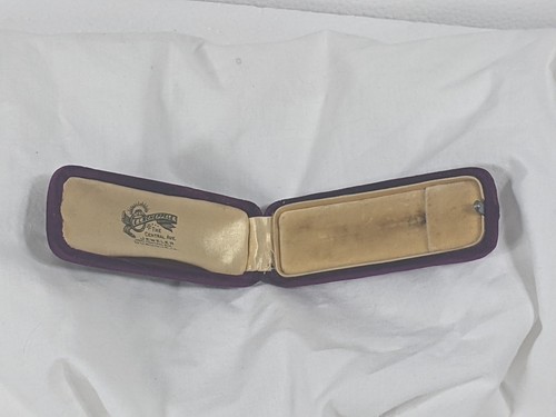 Antique Jewelry Box E.L. Scheppele The Central Ave Jeweler Dubuque Iowa Purple - Picture 1 of 5