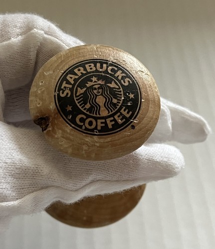 Starbucks Caffè Espresso Legno Tamper Press Sirena Logo Vintage anni 90 - Foto 3 di 11