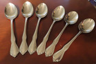 Oneida Chateau Set of 6 Oval Soup Spoons Oneidacraft Deluxe Stainless Flatware F