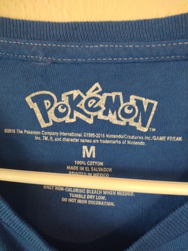 Pokemon unisex Trainer Short Sleeve T-Shirt Blue/White Fade Size: M pokémon GO - Picture 2 of 3