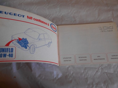 Peugeot 104 ZL Zs original owners handbook utilisation entretien 1977 France - Picture 3 of 6