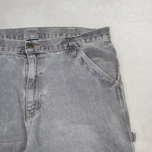 Vtg Faded Glory Mens Gray Faded Denim Carpenter Jean Shorts Jorts 38 Y2K Grunge - Picture 10 of 18