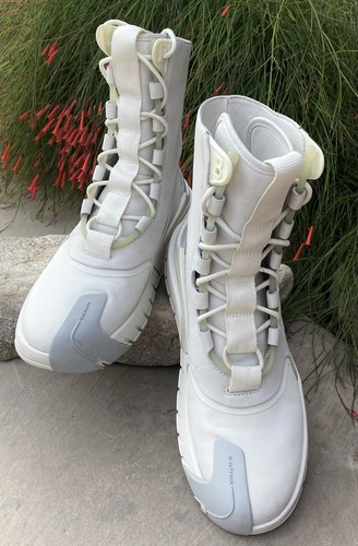 Balmain Men’s 42 / US 9 High-Top Luxury Sneakers Boots Cream/ White Leather - Picture 5 of 10