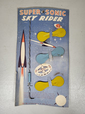Vintage 1950's Kirchof Patented Super Sonic Sky Rider Tin Toy with Card