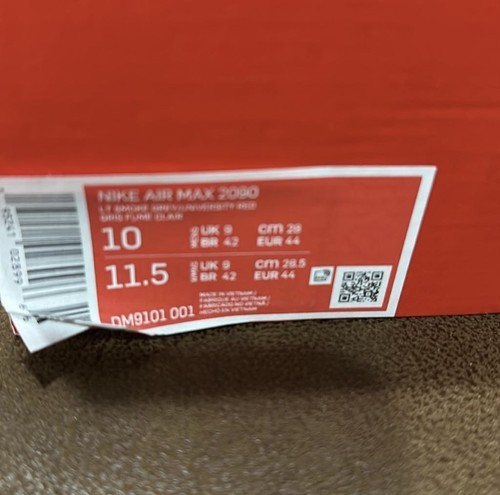 Nike Air Max 2090 Light Smoke Grey University Red DM9101-001 Size 10 - Picture 5 of 5