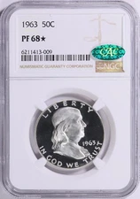 1963 Franklin Half Dollar 50C NGC & CAC PF-68 *Star* Proof