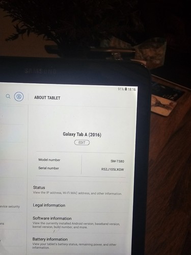 Samsung Galaxy Tab A6 (2016) 10.1 SM-T580 10.1 Inch Wi-Fi Tablet (Black) - Picture 7 of 8