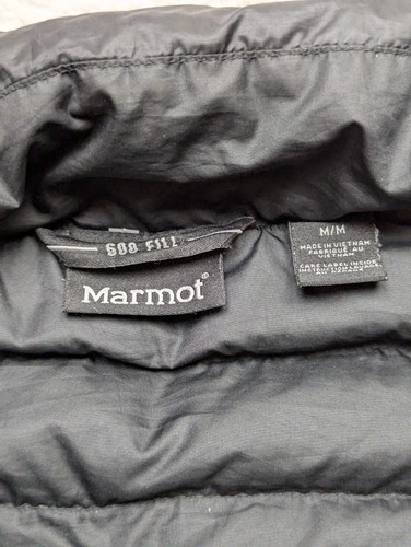 Marmot 600 Daunenfüllung Mantel Herren Medium schwarz bestickt Jacke leicht M - Bild 9 von 18