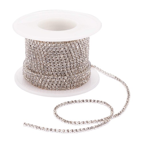 10 Yards Kristall Strass Schließe Tasse Kette 2 mm Borte Perlen Applikation Kralle Ch - Bild 4 von 7