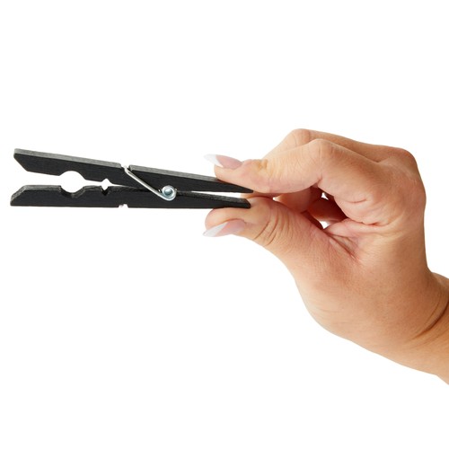 Paquete de 100 pinzas grandes de madera negras para manualidades, lavandería colgante, a granel, 4 pulgadas - Imagen 9 de 10