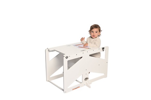 Childcare Wooden 2-in-1 Convertible Learning Tower With Desk Mode - White - Picture 10 of 14