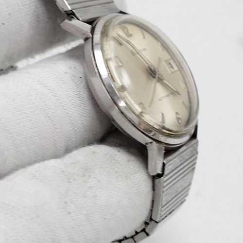 Vintage 1968 Bulova Men's Automatic Wristwatch 11 BLACD Swiss Stainless Date - Picture 5 of 10
