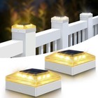 2 Pack 4x4 Outdoor Solar Post Cap Lights Fence Post Light for Wooden Vinyl Posts