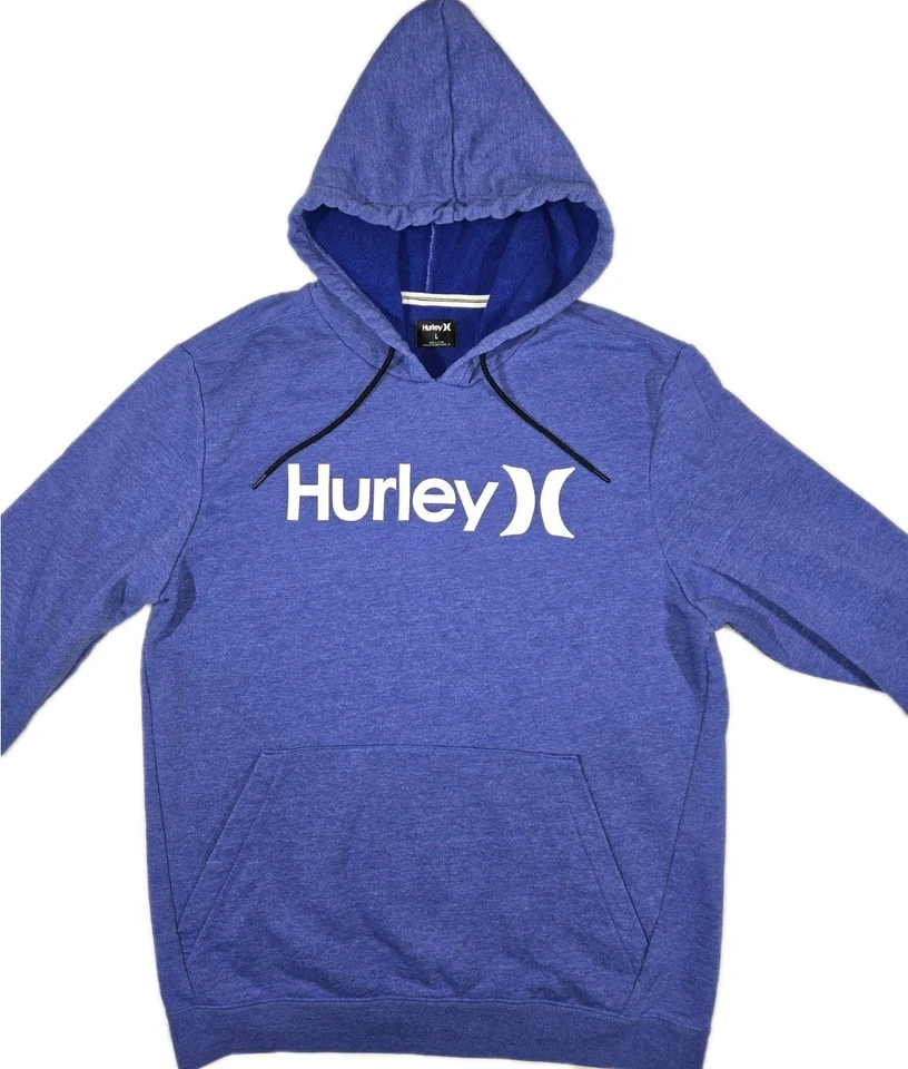 Лот из 2 мужской пуловер толстовка с капюшоном Hurley большой серый синий - Изображение 2 из 4