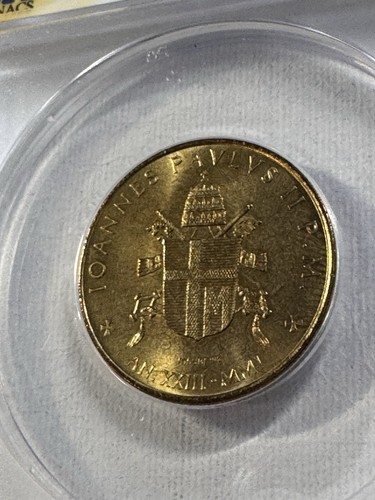 200`1-R Vatican City John Paul II 200 Lire Graded MS 67 by ANACS Low Mintage - Picture 3 of 8