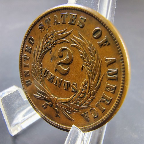 1864 Large Motto - 2 Cent Piece - Philadelphia Mint - XF-AU Condition - Picture 13 of 22