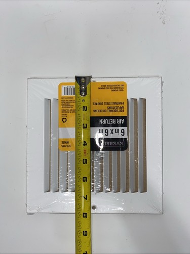 Everbilt 6 pulgadas x 6 pulgadas. Parrilla de retorno de aire de acero blanco 326 915 - pared lateral y techo - Imagen 10 de 10
