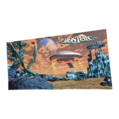 Póster promocional Boston Greatest Hits 24x12 doble cara original vintage años 90 rock - Imagen 5 de 5