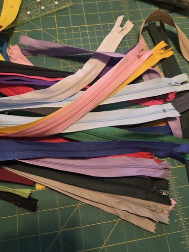 34 Assorted 13 Inch  Nylon Zippers Set for Sewing Crafts - Picture 2 of 3