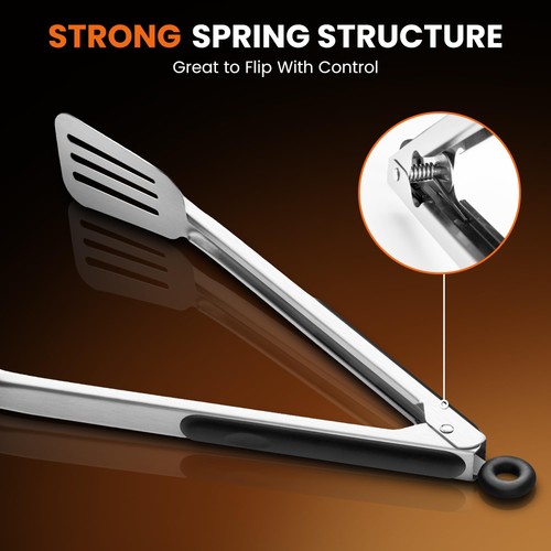 Kitchen Tongs for Cooking,Stainless Steel Spatula Tongs Locking Metal Tongs f... - Picture 5 of 7