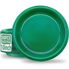 Green Plastic Plates Disposable 10 inch | 50 PCS Green Disposable Plates for ...