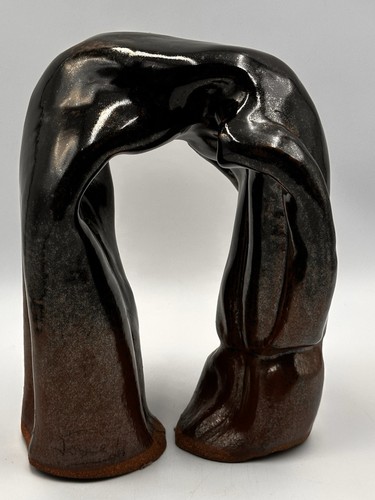 Stoneware Art Pottery Sculpture Abstract Two Figures Embrace Joyce 06 Studio - Picture 8 of 14
