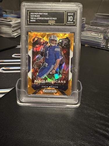2021 Panini Prizm Draft Picks - All-American Zach Wilson #182 Orange Ice GMA 1 - Picture 1 of 2