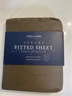 Cosy house fitted sheet single size bamboo viscose blend light brown