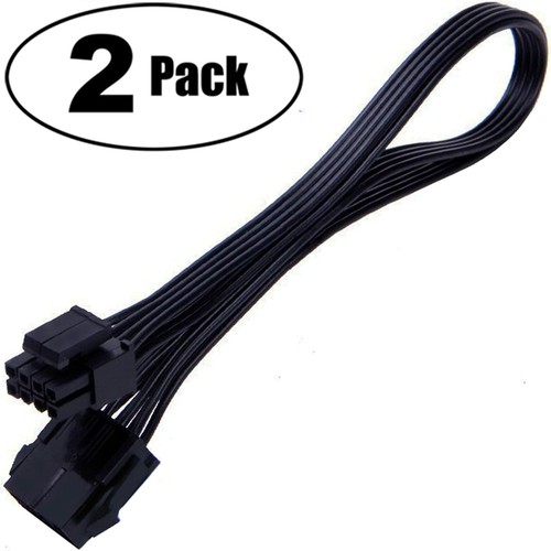 CPU 8 Pin Power Extension Cable ATX 8 Female to 8(4+4) Male black - Afbeelding 2 van 5