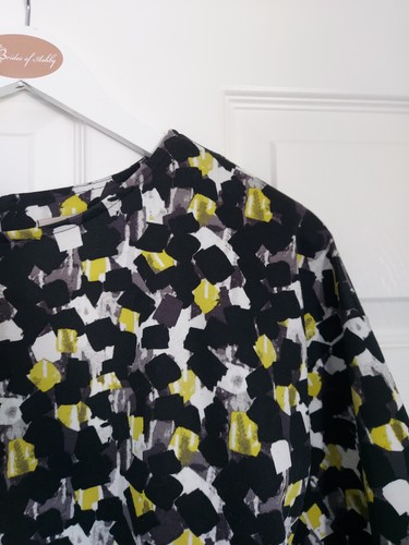 Ladies TU Dress - Workwear / Casual - UK Size 14 - Black, Yellow & White Pattern - Bild 4 von 13
