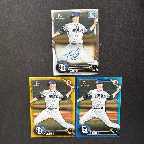 Eric Lauer 2016 1st Bowman Gold #'d /50 Blue /150 & Auto #BDC-57 - Padres RC - Bild 2 von 5