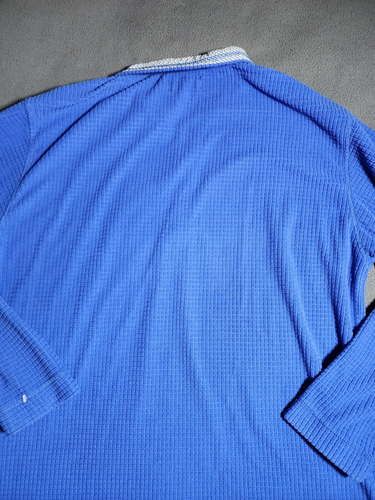 Southern Marsh Pullover Mens Size 44 Measured Blue Pink 1/4 Zip Waffle Knit Logo - Picture 15 of 17