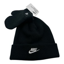 Nike Toddler Boys Hat and Mittens 2 Piece Set Color Black Sz 2/4T 7A2961-023