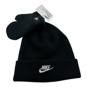 Nike Toddler Boys Hat and Mittens 2 Piece Set Color Black Sz 2/4T 7A2961-023