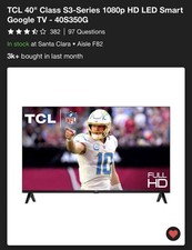 TCL 40" Class S3-Series 1080p HD LED SmartGoogle TV - 40S350G