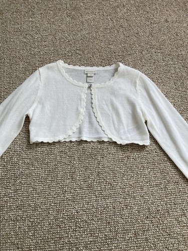 H&M Kids Chiffon Dress Floral Pink 6-7 years & Monsoon Ivory Sparkle Cardigan - Picture 15 of 24