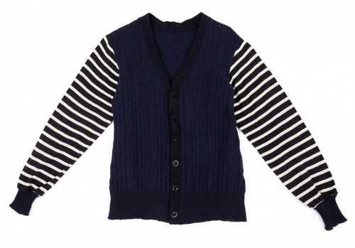 Y's Border Switching Wool Cardigan Size 2(K-94043) - Picture 2 of 12
