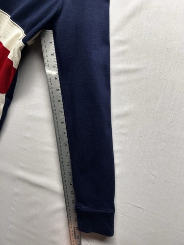 TOMMY HILFIGER Mens Polo Shirt Color Block Slim Fit Preppy Y2K Long Sleeve Small - Picture 7 of 8