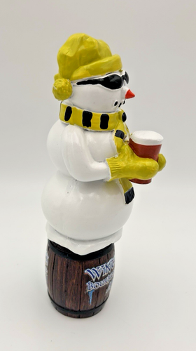 Winter's Bourbon Cask Ale Beer Tap Handle Snowman On Barrel 9" - Picture 3 of 7