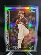 2025 Topps Chrome #13 Shane Bieber Sepia Refractor