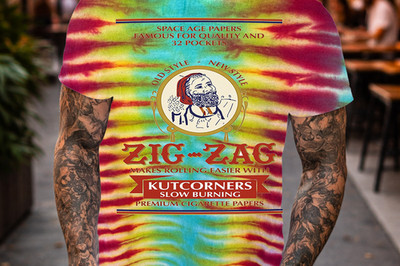 Zig Zag Tie Dye T Shirt Gildan 5000 100% Cotton Handmade Fiber Reactive Size L