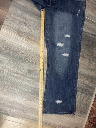 URBAN PIPELINE DISTRESSED LOW RISE RELAXED FIT BOOTCUT BLUE JEANS 34x30 NWT - Picture 10 of 11