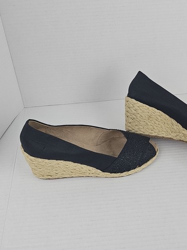 Anne Klein Womens Sz. 8.5 Ezzie Wedge Slip On Wedge Sandals - Black - Picture 7 of 10