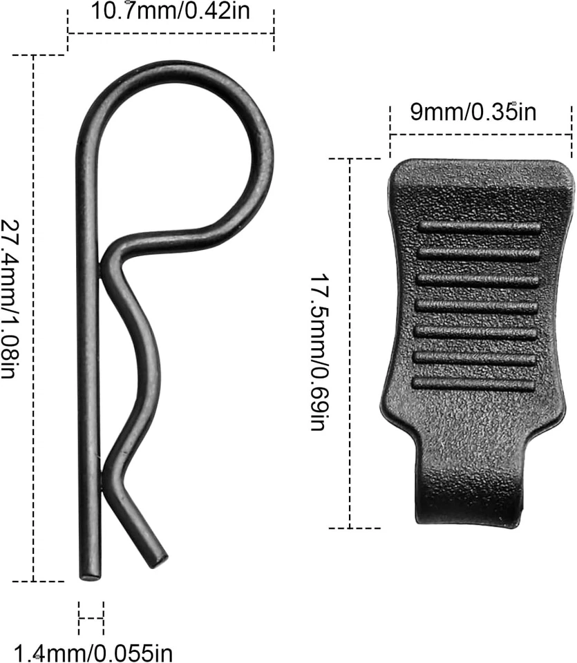 HobbyPark 50pcs Universal RC Car Body Clips 1.4mm Rod Black and Tabs - Image 2 of 4