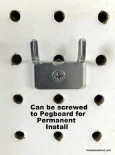 (500 PACK) Picture Notch Utility 'J' Peg Hook. For 1/8 to 1/4" Pegboard w/Screws