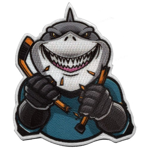 San Jose California Shark FotoPatch Mascot Hockey Parody Embroidered Iron On - Picture 1 of 2